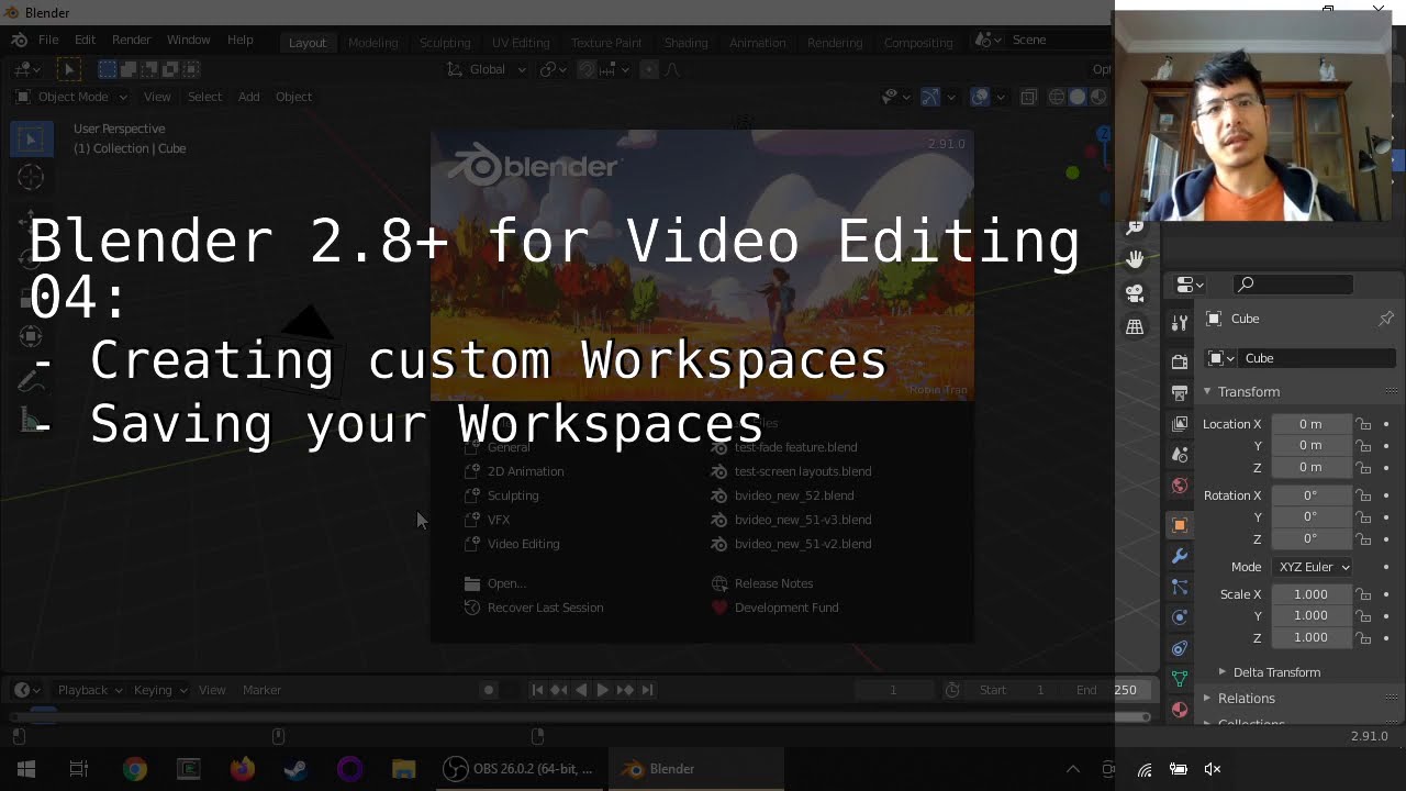 Custom Workspaces in Blender 2.8+'s Video Sequence Editor (04)