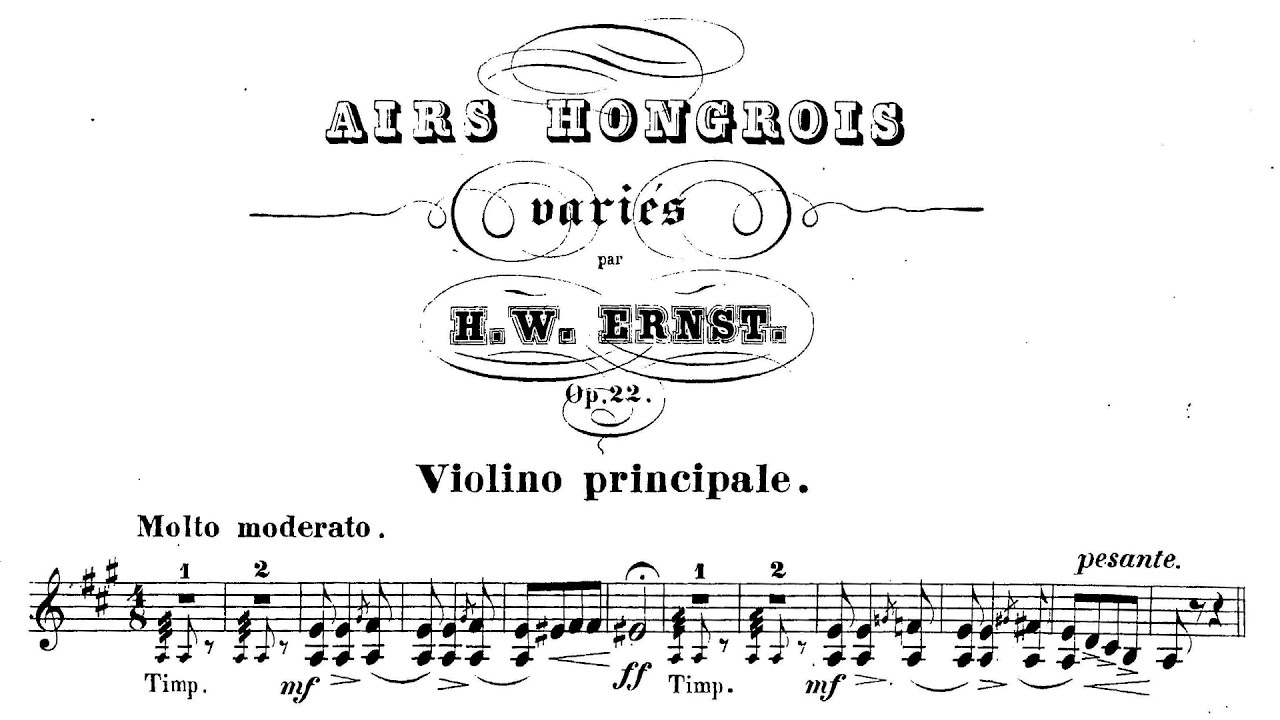 Airs hongrois variés Op.22 By Heinrich Wilhelm Ernst (with Score)