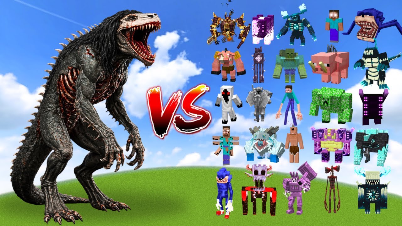 SCP-682 (Hard-to-Destroy Reptile) vs All Minecraft Bosses - Minecraft Mob Battle