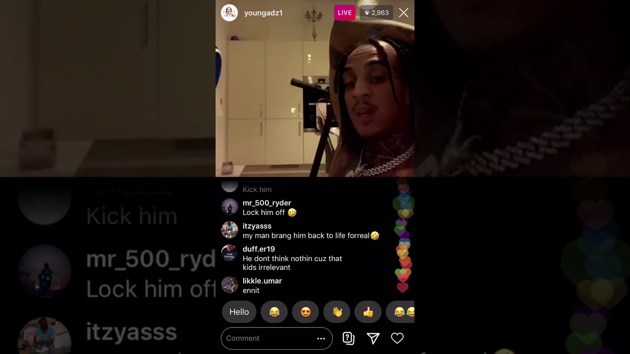 Young Adz clowning Indian on live POP A PILL