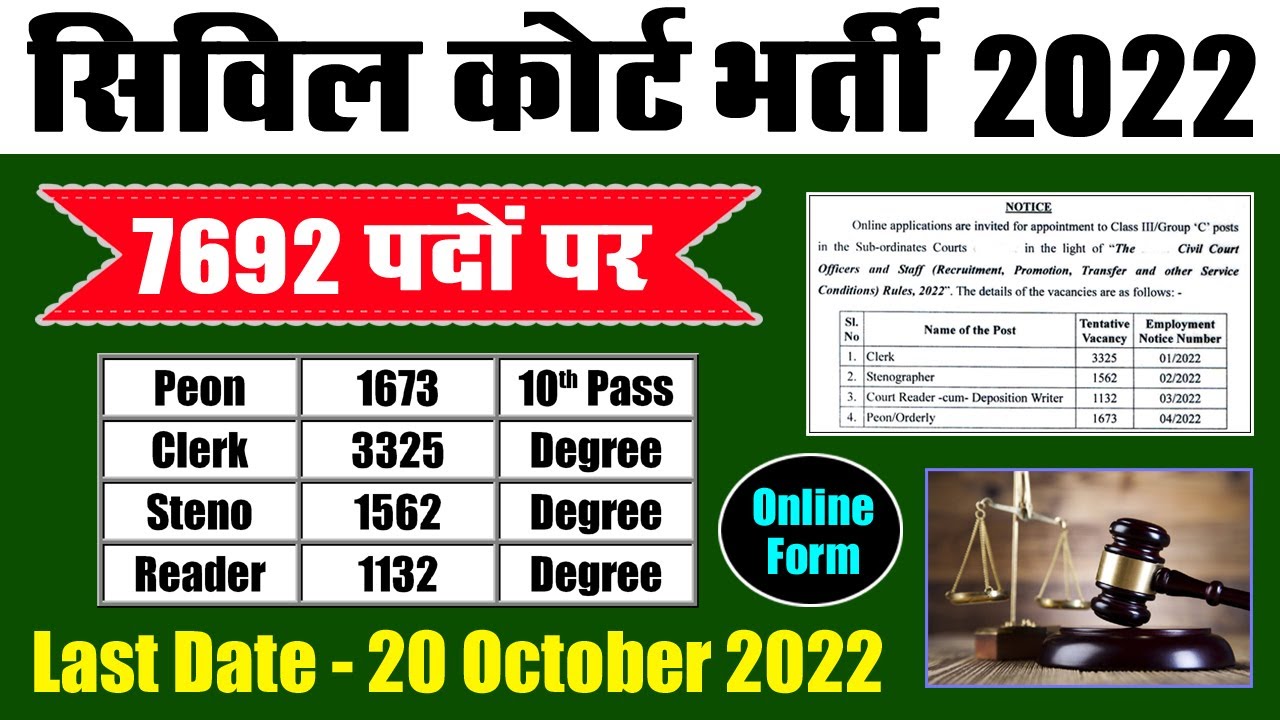 Civil Court Online Form 2022 || Bihar Civil Court Recruitment Vacancy 2022