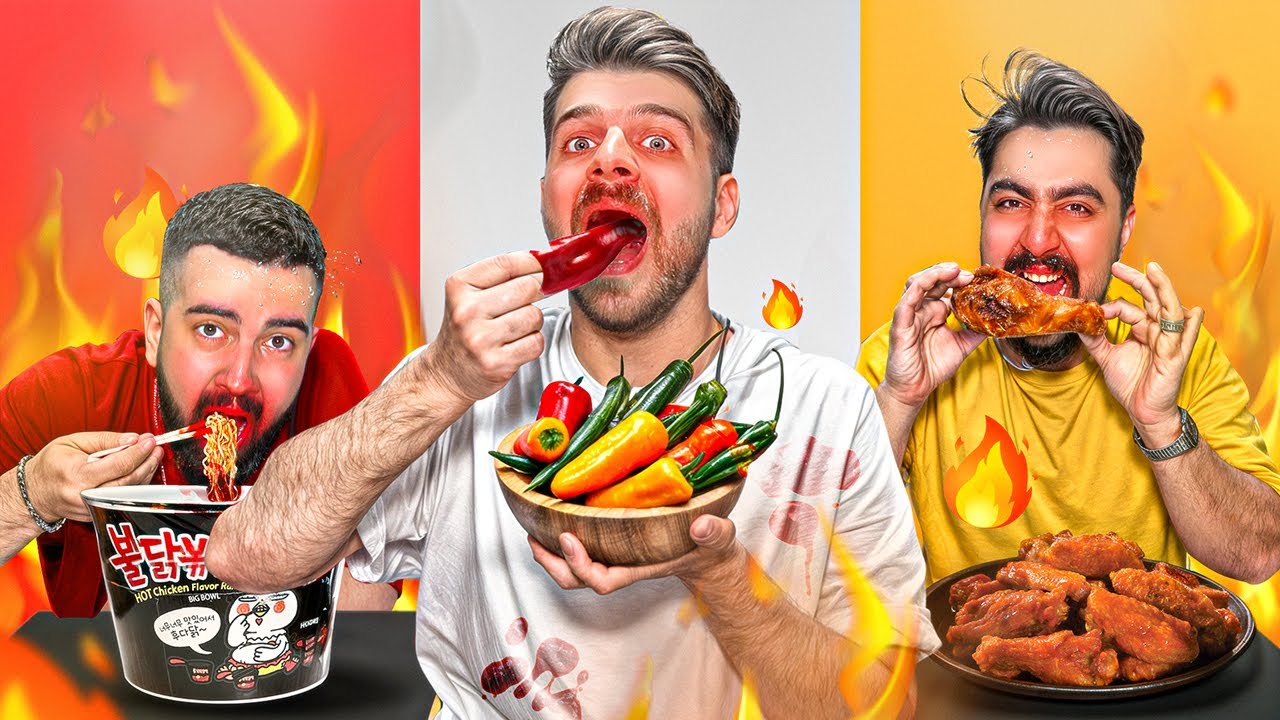 هرکی غذای تند بیشتری بخوره برندس🔥🌶️