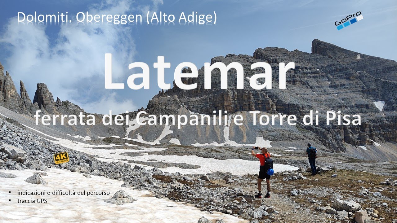 Latemar: ferrata dei Campanili e Torre di Pisa. Dolomiti, Obereggen (Alto Adige)