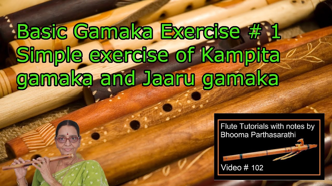 Basic Gamaka Exercise # 1 - Free Carnatic flute on line tutorial lesson 1 Video # 102.