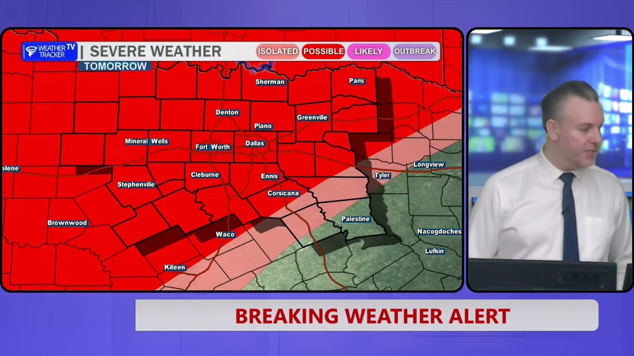 DFW WEATHER ALERT:  Severe Storm Possible Tuesday, Large Hail and Damaging Winds