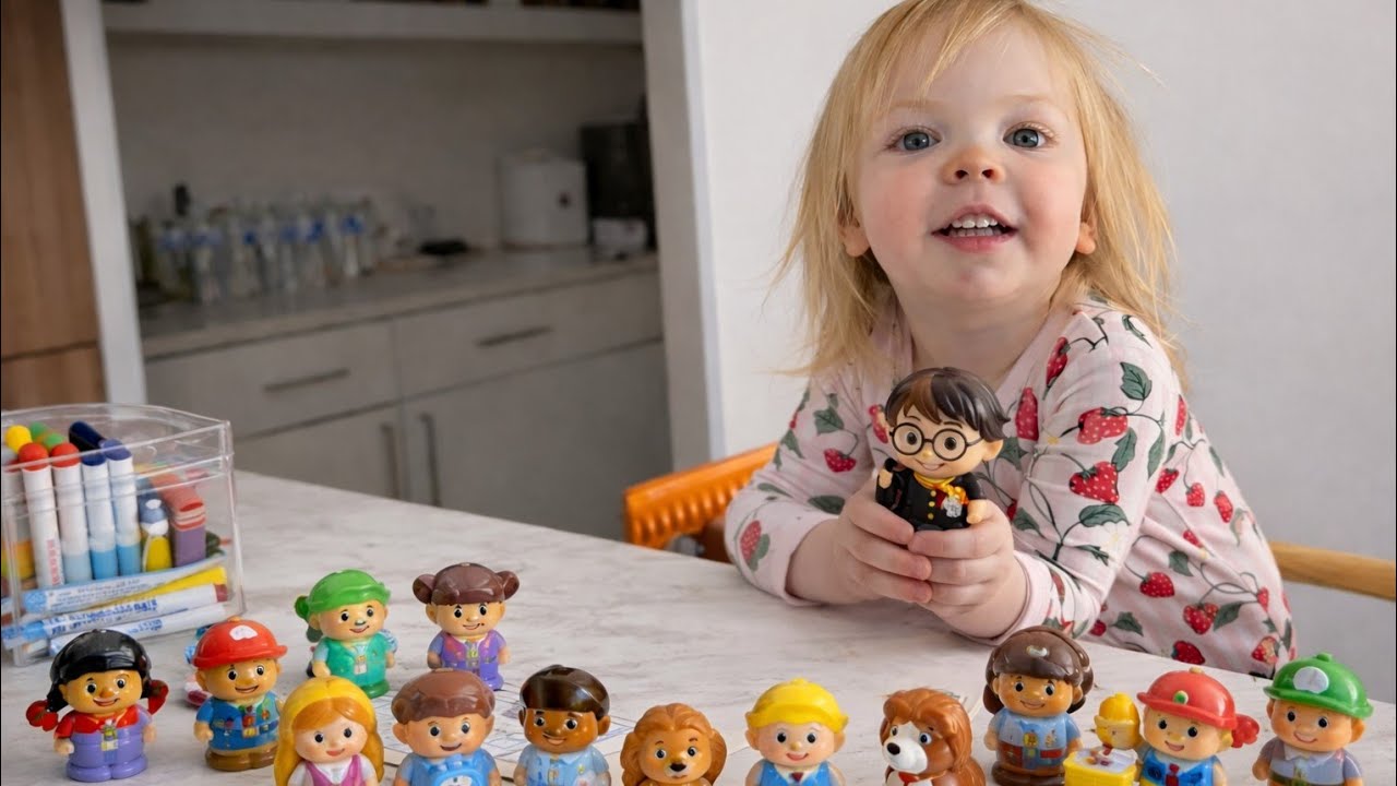 OHH MY SWEET ELLIE IS SO EXCITED.SHE KNOWS THE NAMES OF ALL HER LITTLE PEOPLE! LOOK AT THIS SO CUTE😍