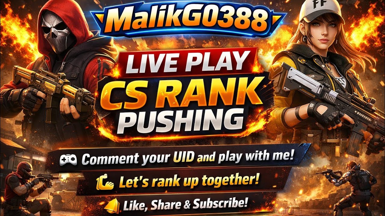 Malik gaming is live! cs play comment your uid and subscribe chanel