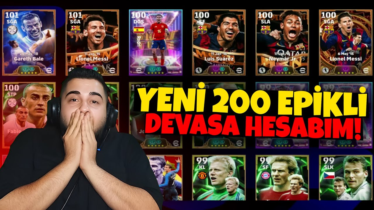 YENİ 200 EPİKLİ DEVASA HESABIM! 😍🔥 TÜM OYUNCULAR VAR! 0'dan KADRO KURDUM! eFootball Mobile 2025