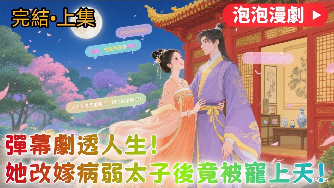 【泡泡漫劇&bull;女頻&bull;穿書】彈幕劇透人生！她改嫁病弱太子後竟被寵上天！💥壓縮無刪減💥抱住美强惨太子的大腿躺平💥上集