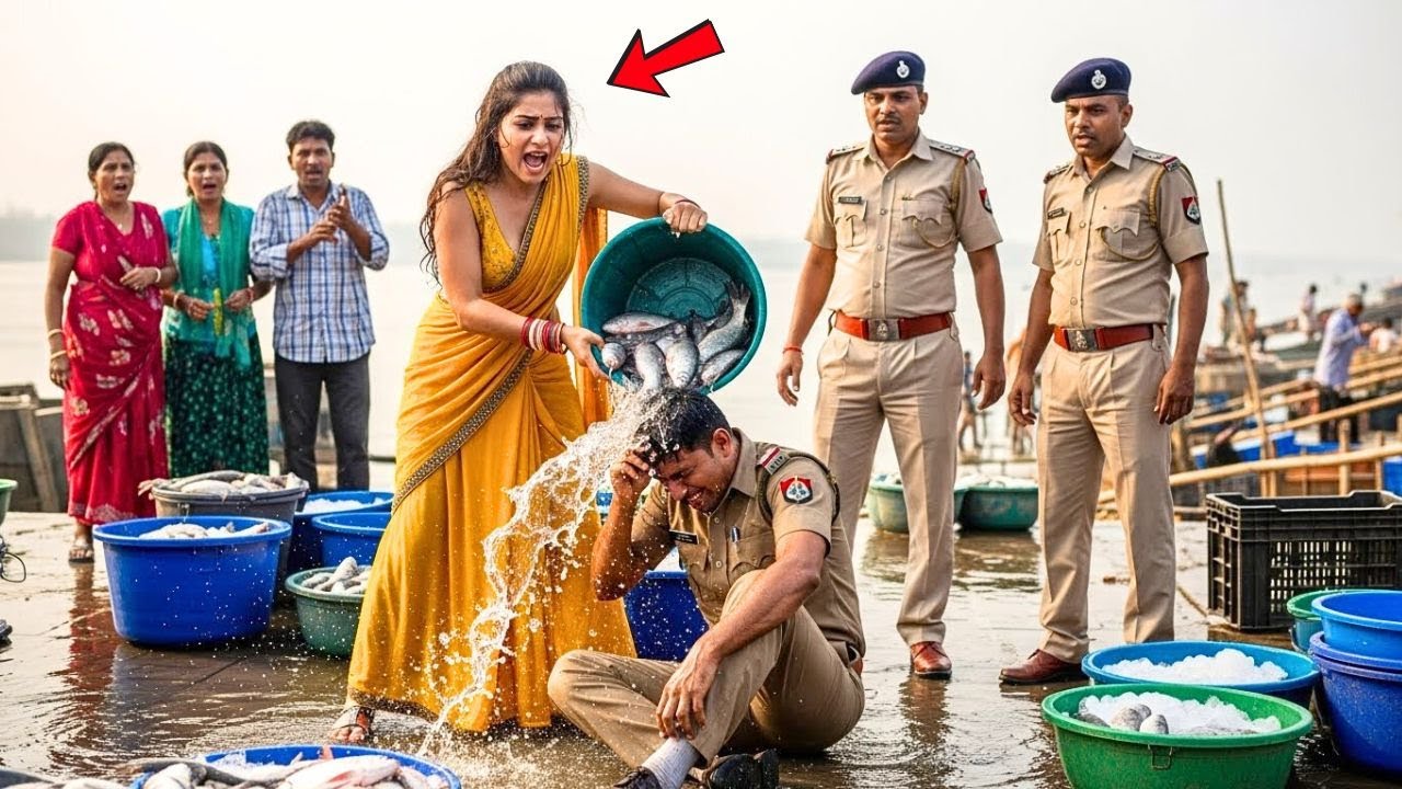 मैडम मछली खरीदने नदी किनारे पहुँचीं — पुलिस की गलत पहचान से मचा बवाल!
