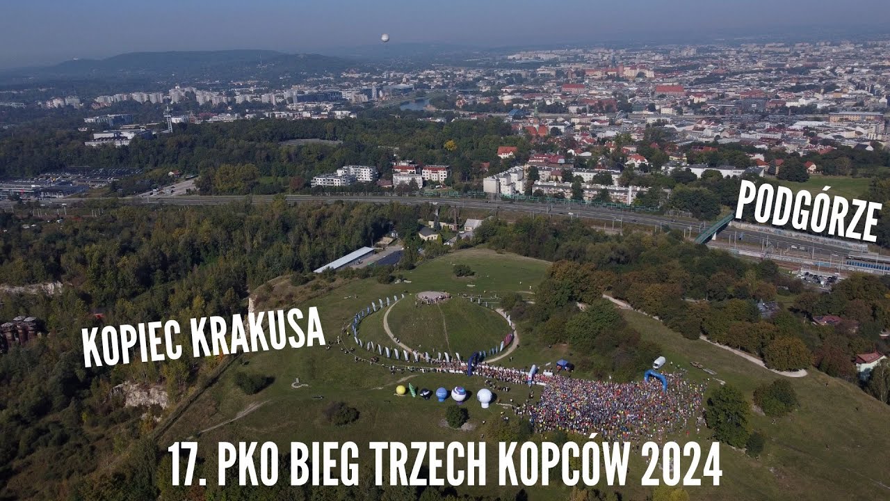 Bieg Trzech Kopców 2024 - Odcinek od Kopca Krakusa do Rynku Podgórskiego (Drone Video)