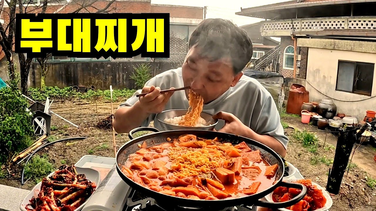 비오는날 마트가서 장보고와서 부대찌개 햄가득넣구 라면사리 넣구 대접밥 무지하게 맛나게 잘먹었습니다