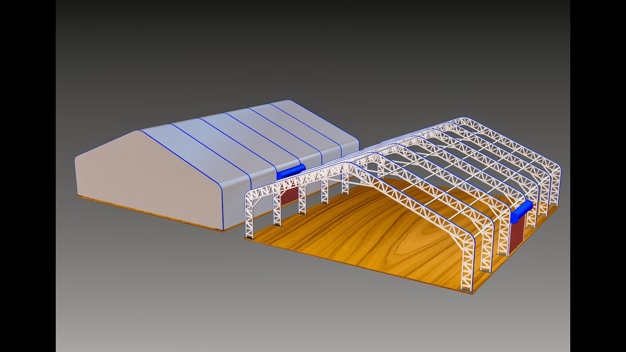 AUTOCAD 3D STEEL CONSTRUCTION ROOF AND TENT STRUCTURE