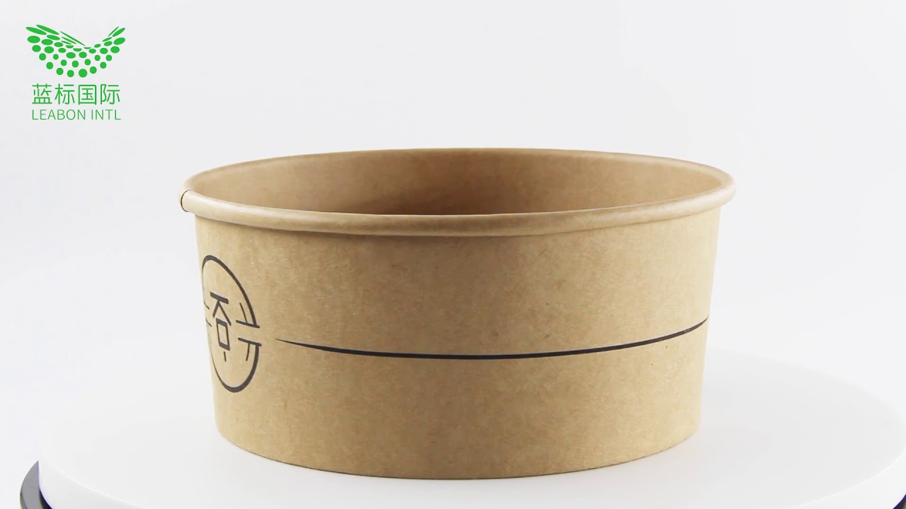Biodegradable Eco friendly Kraft Salad Paper Bowl with Paper Lid