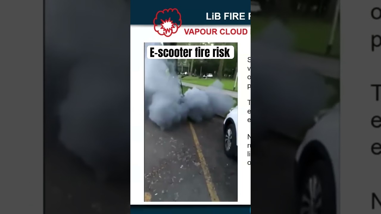 E-scooter fire: Hidden danger & rapid flames #lithiumbattery #escooter #strata #ebike #firesafety