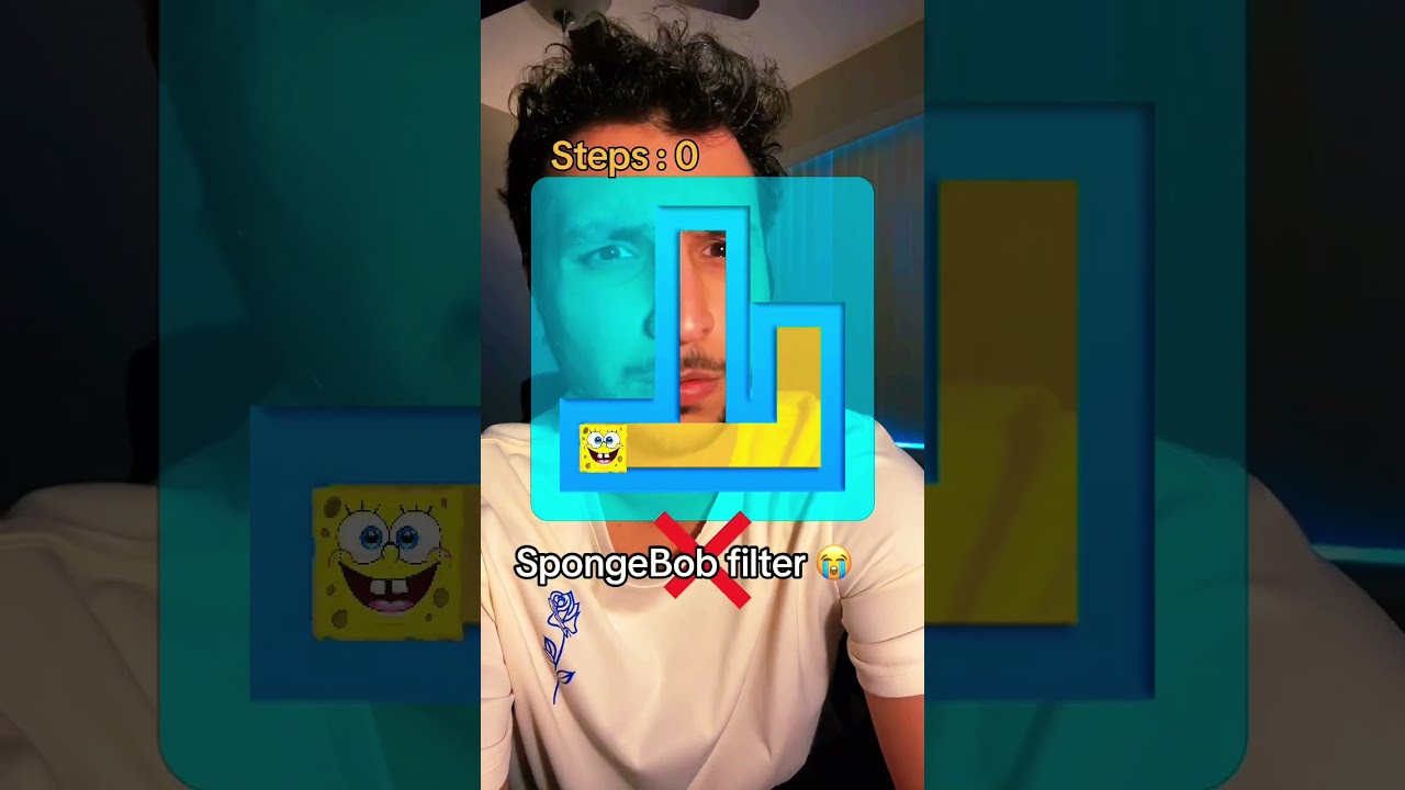 SpongeBob Maze Filter Game is Impossible 😭! #spongebob #filterchallenge #maze #game #shorts