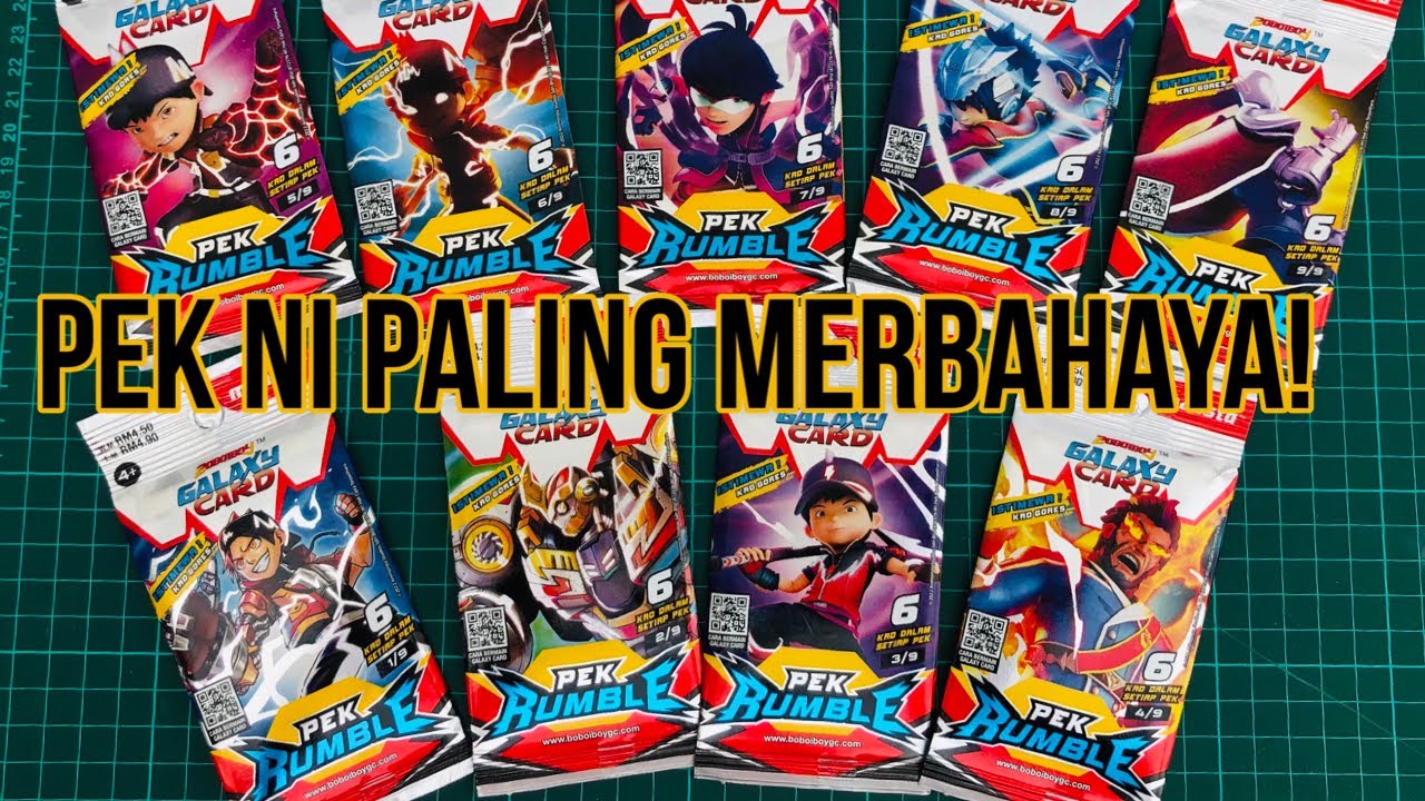 Unboxing terbaru boboiboy galaxy card pek rumble. Ada kad paling merbahaya dalam pek ini #boboiboy