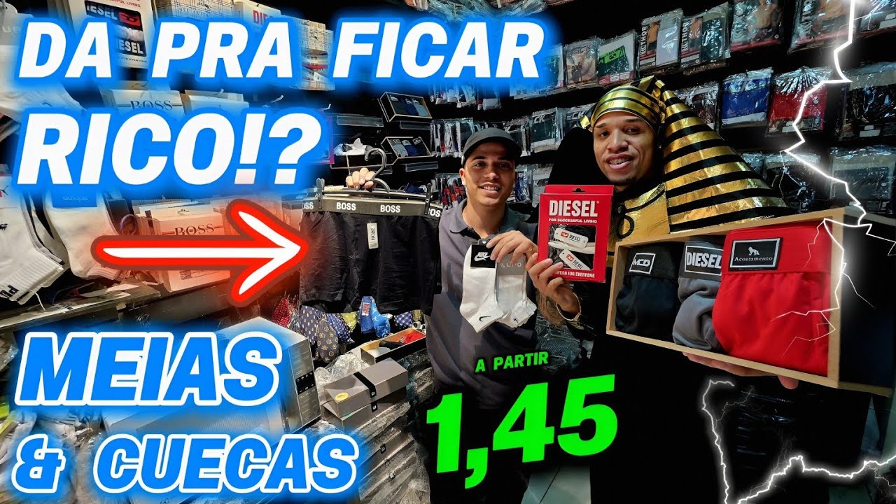 LUCRO ALTO com Cuecas e Meias no Atacado - DIRETO DO BRÁS! PRA GANHAR MUITO DINHEIRO! 🔥🤯