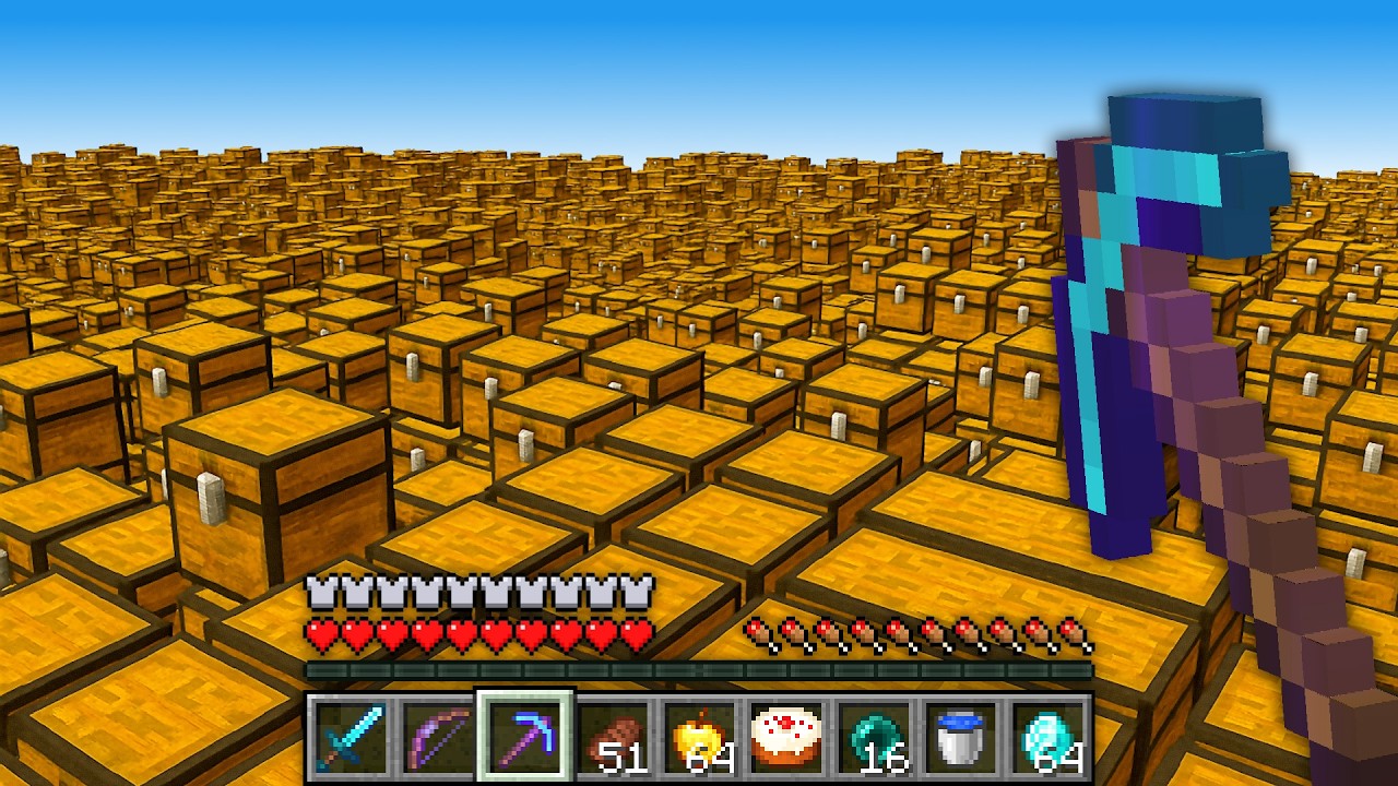 Minecraft PERO TODOS los BLOQUES son COFRES