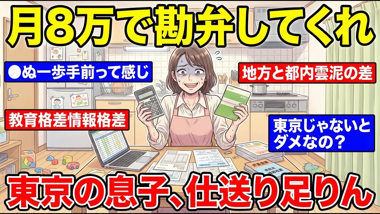 【ガルちゃん有益】貧乏人は東京に行くな！アラフィフお父さんが大学生息子のSOSに応えられない悲劇【ガルちゃん雑談】【更年期キツイ】