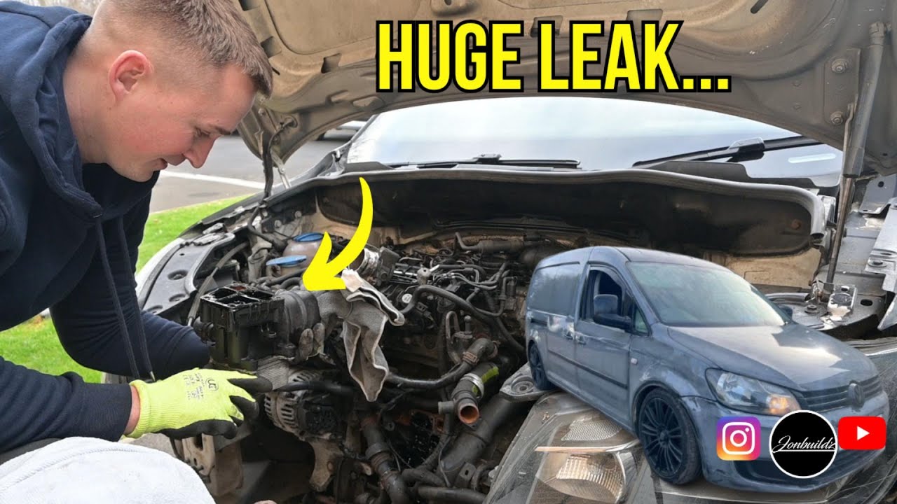 CHANGING THE OIL COOLER ON MY VW CADDY #auto #oilcooler #vw