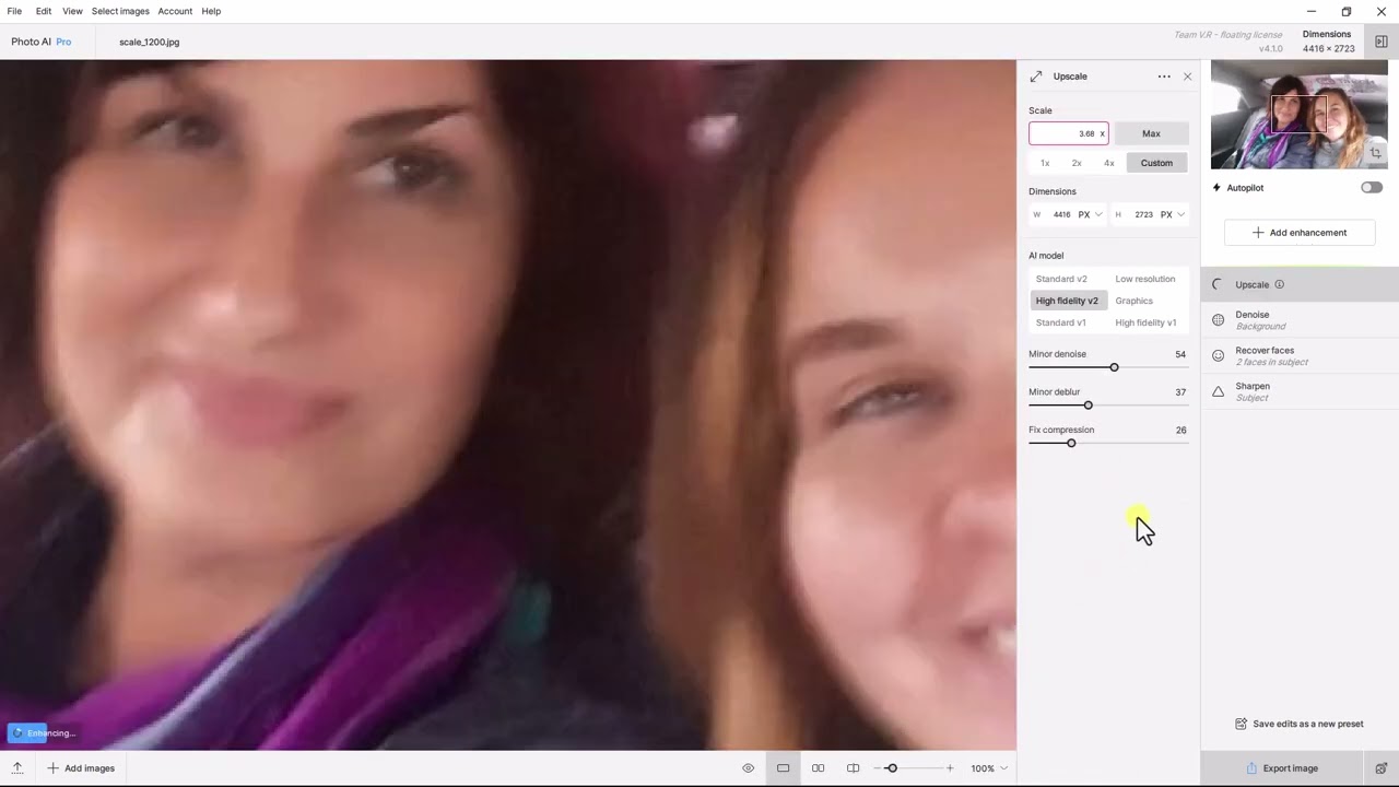 Как привести в порядок старую размытую шумную селфи фотографию в программе «Topaz Photo AI 4.1.0»