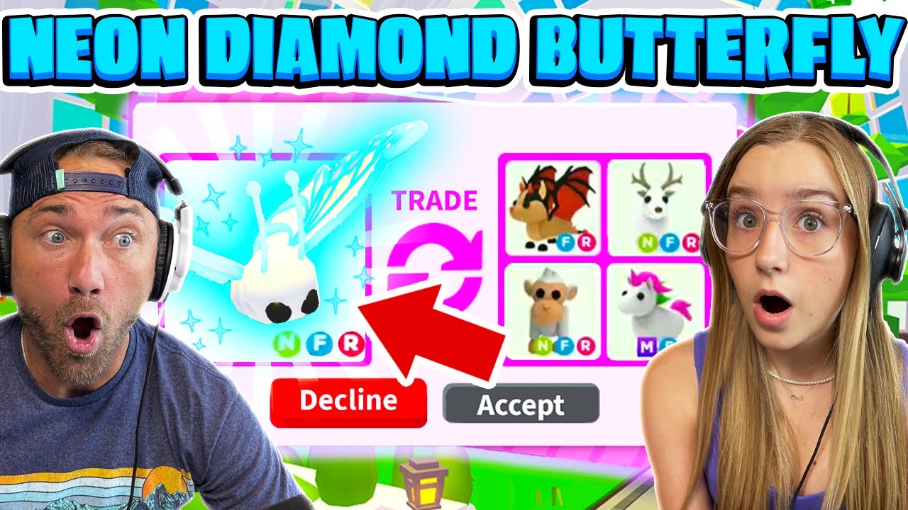 We Trade The FIRST Ever Neon Diamond Butterfly for a SUPER Rare Pet!! Roblox Adopt Me!