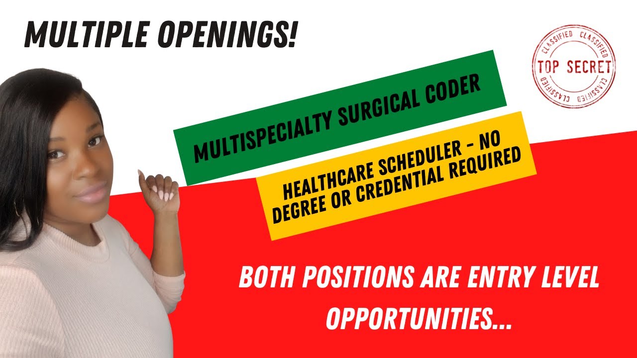 Entry Level Coder| Entry Level Scheduler| Remote Opportunities