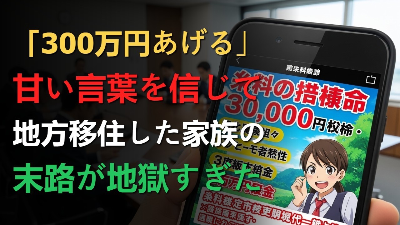 「300万円あげるから来て」その言葉を信じて移住した家族の末路が地獄すぎた。