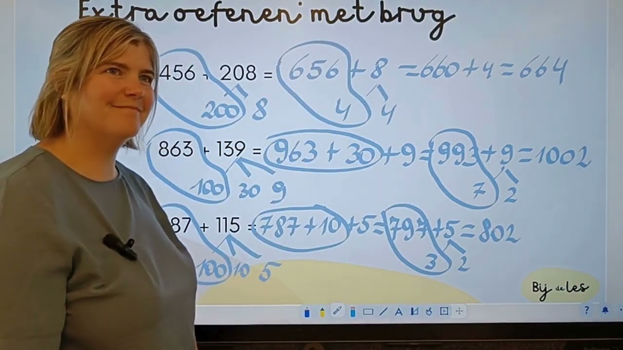 Oefenles: Hoofdrekenen: optellen tot 1000 (met brug)