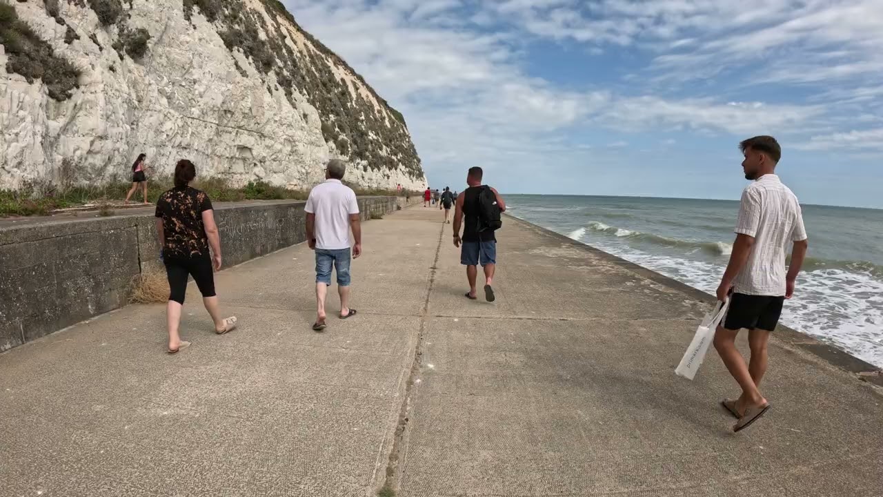 Broadstairs Kent Promenade Beachfront 4k Walking Tour August 2025 Dumpton Gap Louisa Bay Viking Bay