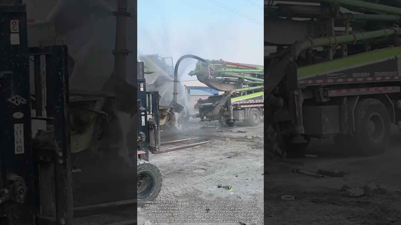 Efficient Cement Loading onto Trucks for Safe Construction Transport
