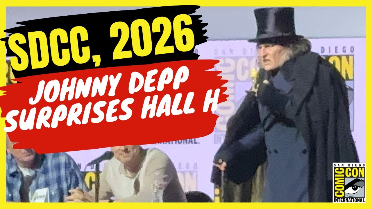 Джонни Депп неожиданно появился в зале H на SDCC в образе Эбенезера на Comic-Con 2026