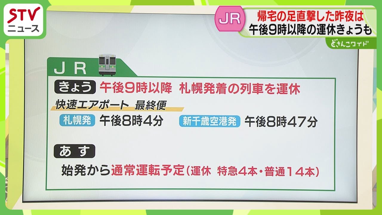 【解説】JR北海道　きょうも午後9時以降運休　大谷地行きの緊急バスを運行予定　大雪の影響続く