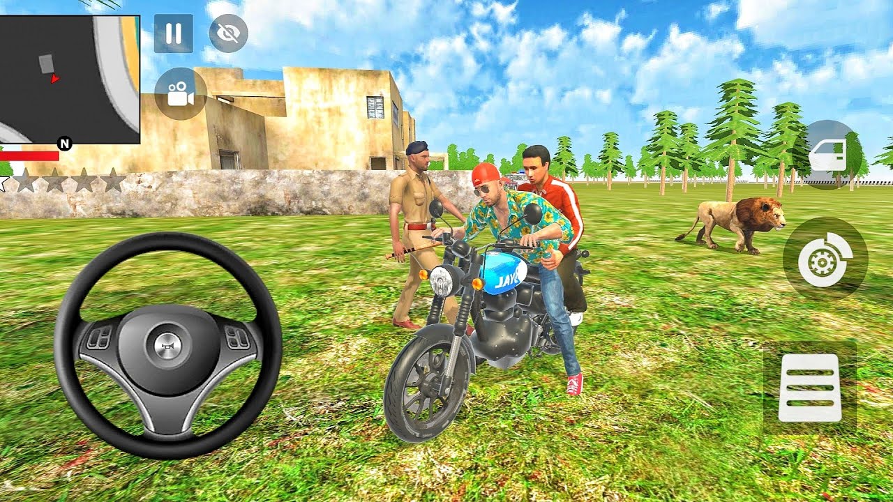 Franklin and Papa bike ride 😱near the Haunted 😧Mansion or lion 🦁 gamming video Offline Android game