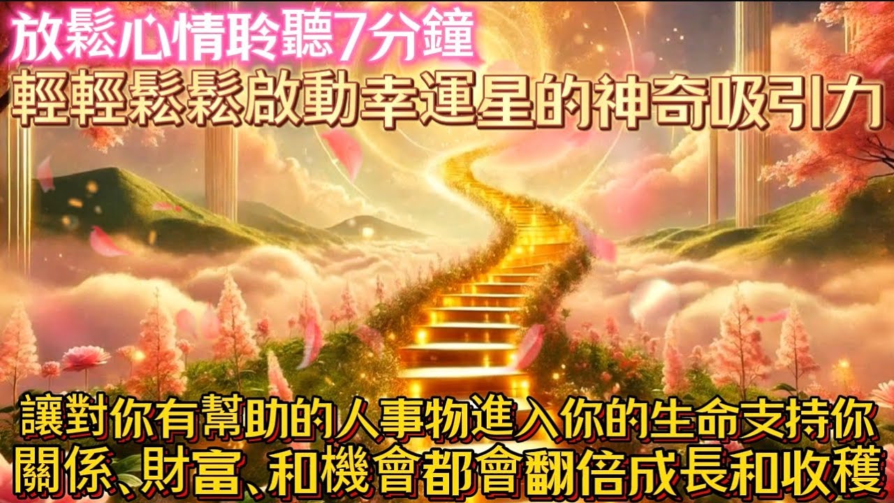 放鬆心情聆聽7分鐘｜輕輕鬆鬆啟動幸運星的神奇吸引力｜讓對你有幫助的人事物進入你的生命支持你｜關係、財富、和機會都會翻倍成長和收穫｜吸引力法則調頻能量音樂
