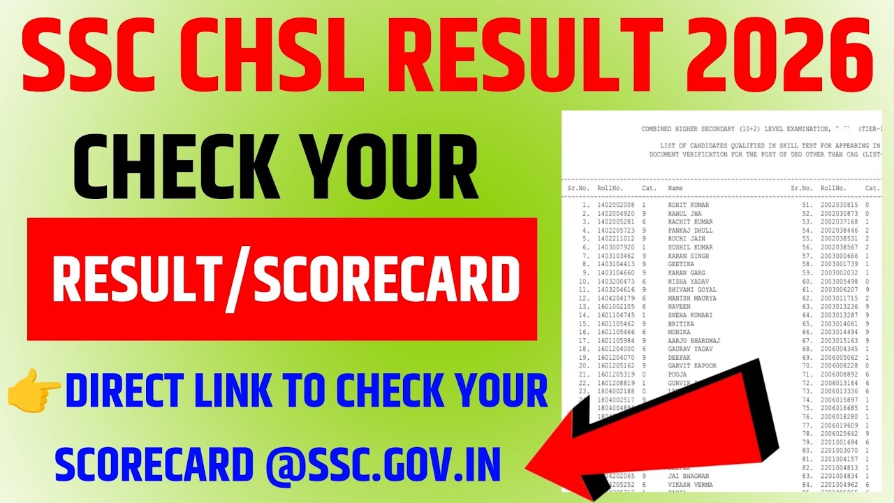 SSC CHSL Result 2026 | How To Check SSC CHSL Tier 1 Result 2026 | SSC CHSL Tier 1 Result 2026
