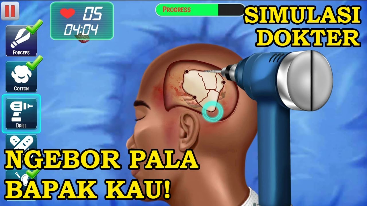 OPERASI OTAK! LAGI2 CABUT PECAHAN KACA & ANGKAT TUMOR DI KEPALA PASIEN 😱 - Day 5 Dokter Simulator