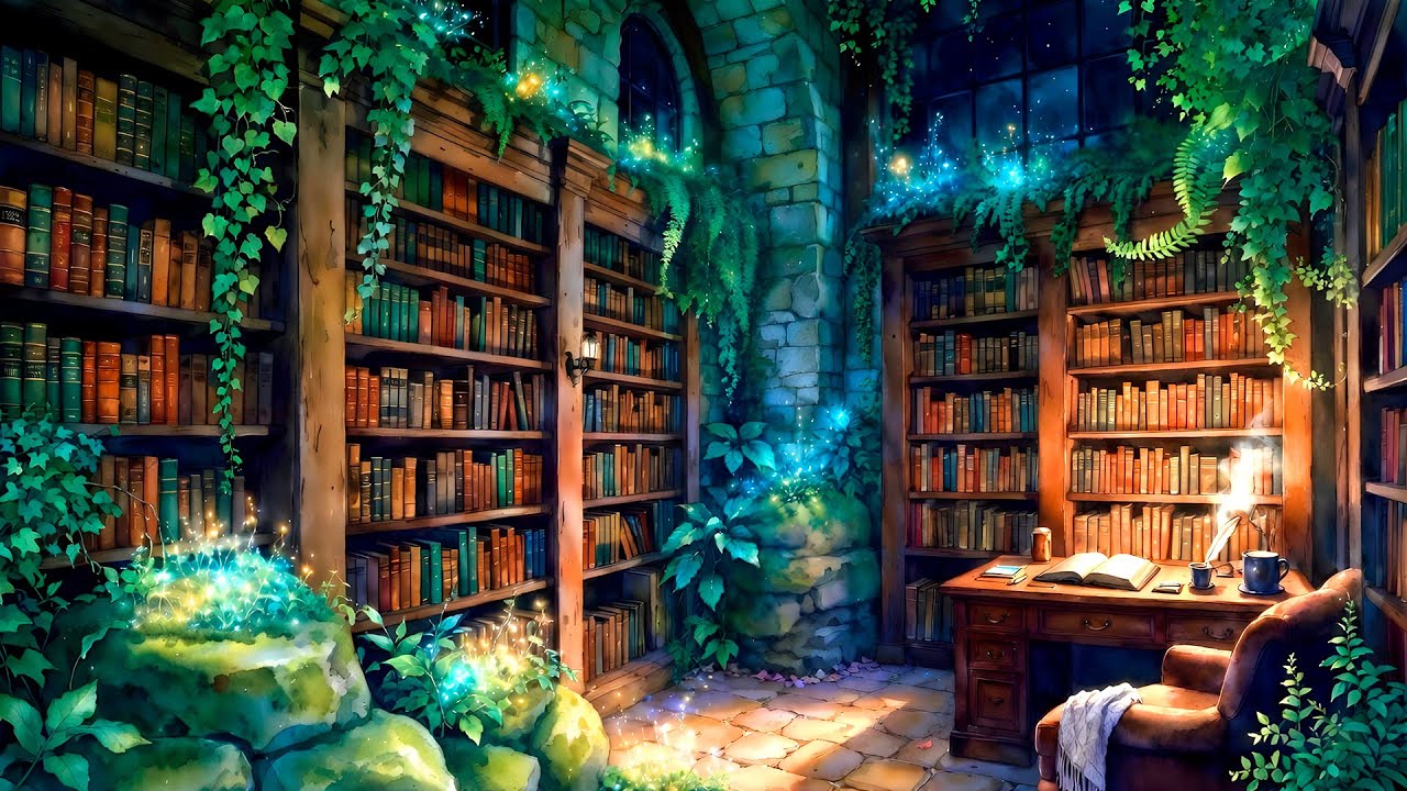Secret Botanical Library 📚 Cozy Fantasy Ambience & Relaxing Music for Study / Focus / Reading🕯️