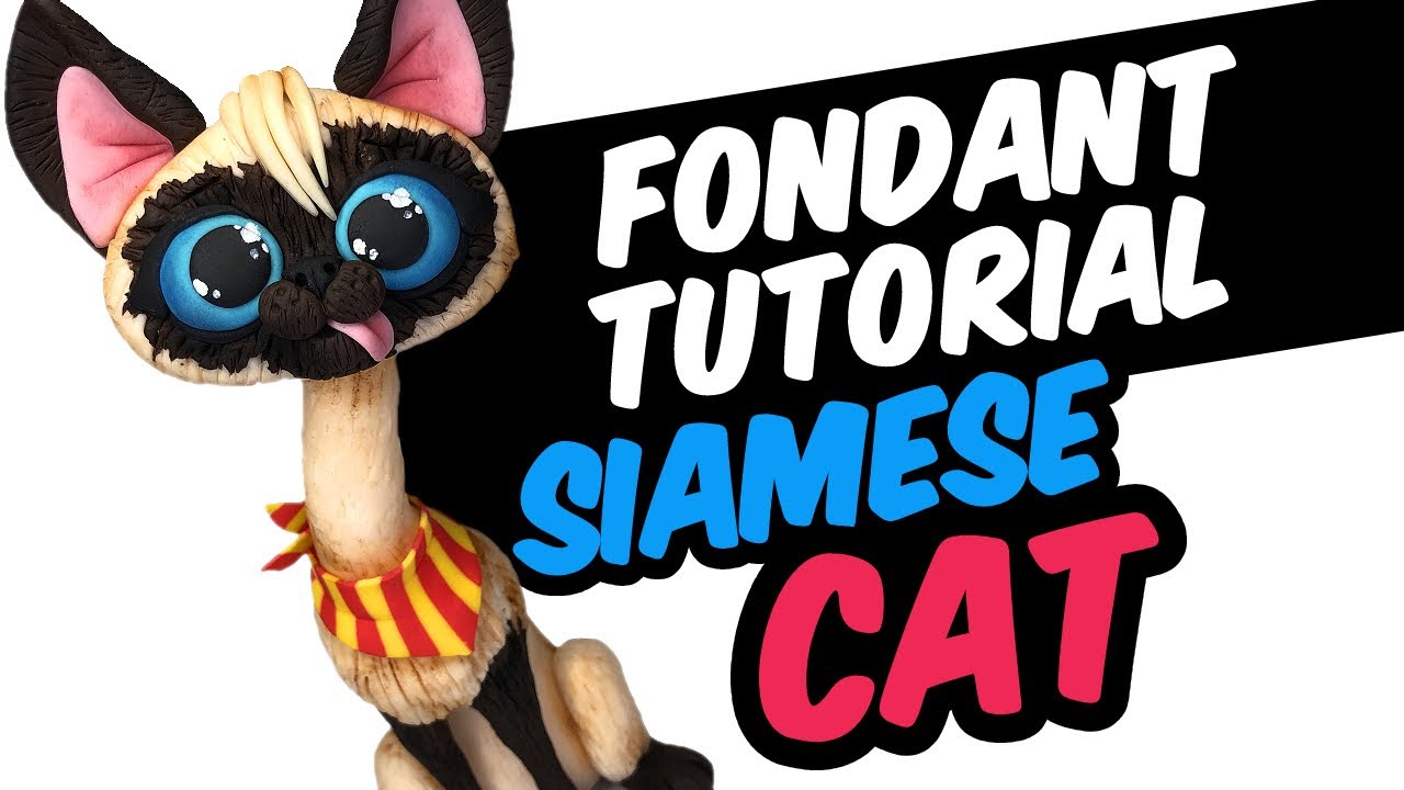 Fondant tutorial | SIAMESE CAT | cake topper