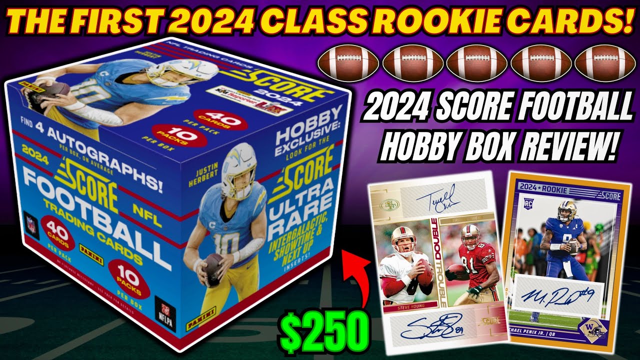 *2024 SCORE FOOTBALL HOBBY BOX REVIEW!🏈 THE FIRST ROOKIE CARDS FOR THE 2024 CLASS!🚨