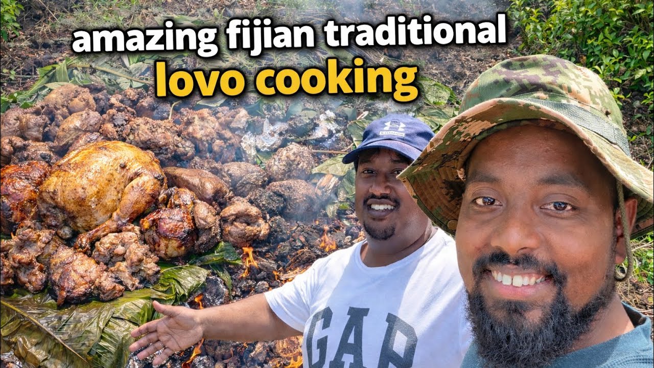 🔥 Traditional Fijian Lovo Cooking 🇫🇯Banana leaves Hot stones Natural flavoursPure island tradition!