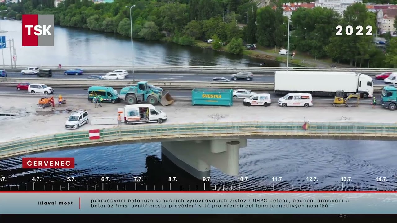 Oprava Barrandovského mostu v čase