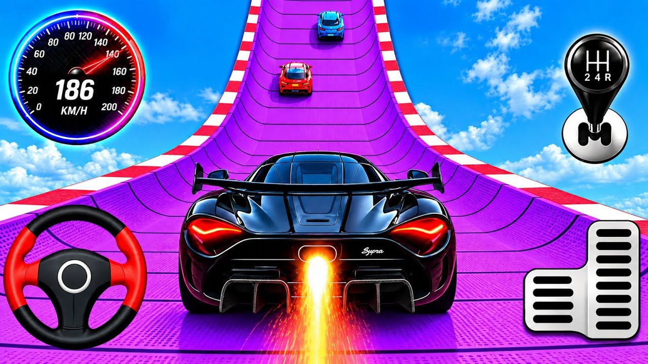 Mega Ramp Car Racing Master Simulator | GT Car Stunts & Impossible Ramp Racing 3D Gameplay