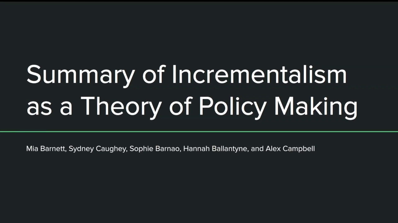 Summary of Incrementalism as a Theory of Policy Making