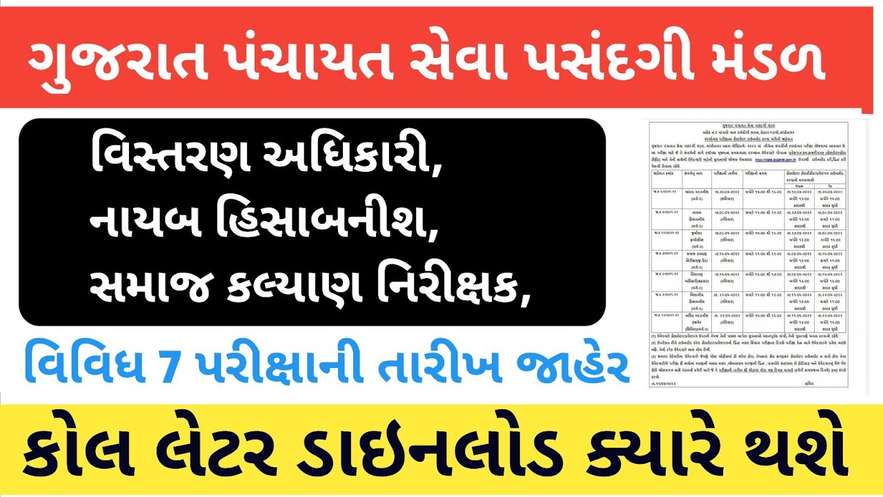 gpssb bharti 2022|gsssb bharti latest news|talati exam date 2022|junior clerk exam date|lrd bharti