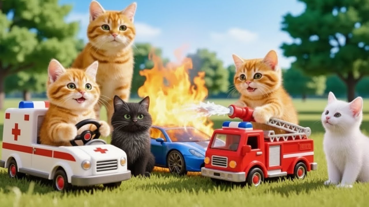 Mama Cat Trims Fur on the Farm and Makes Tiger Hat For Kittens At Home🐾🎩🐯