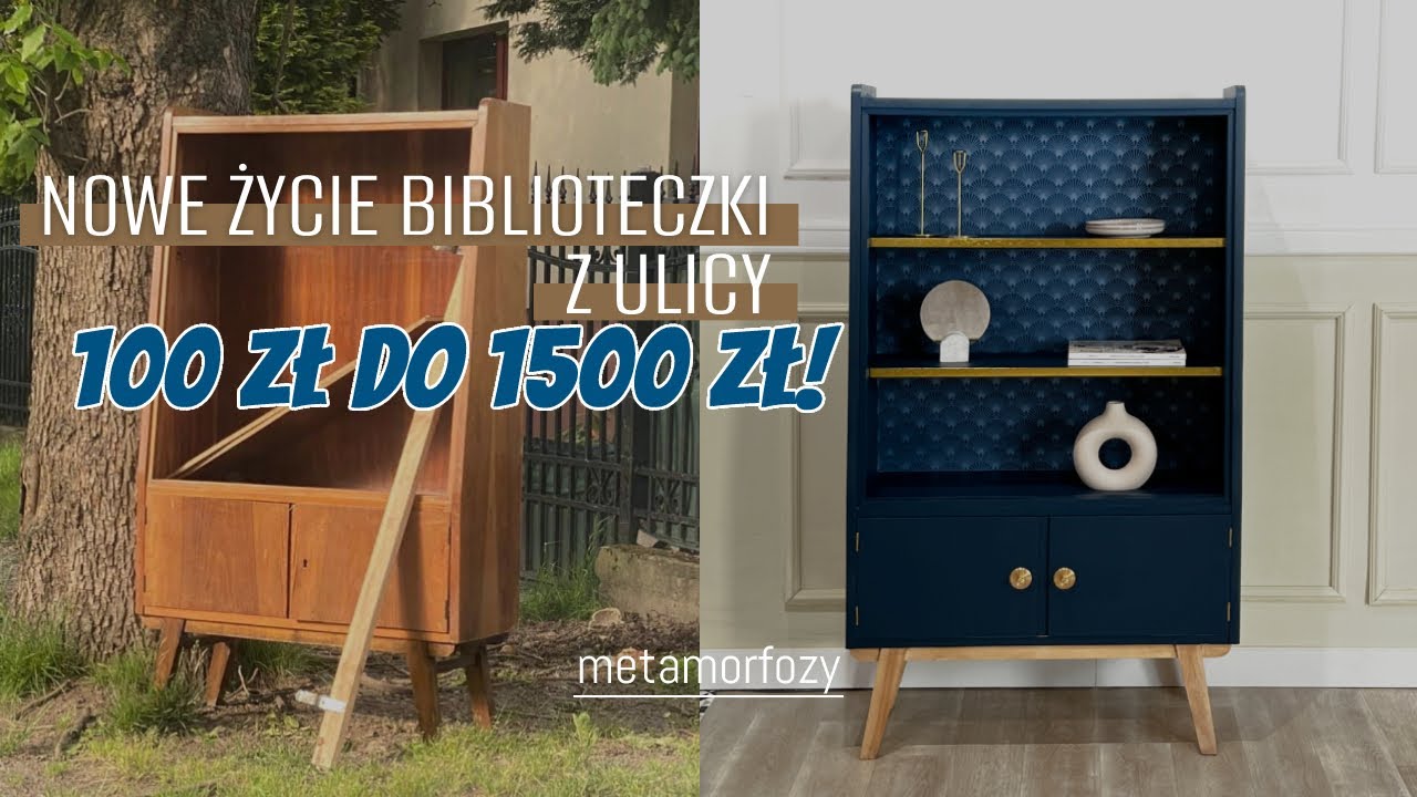 Metamorfoza biblioteczki z ulicy! Poradnik malowania mebli DIY