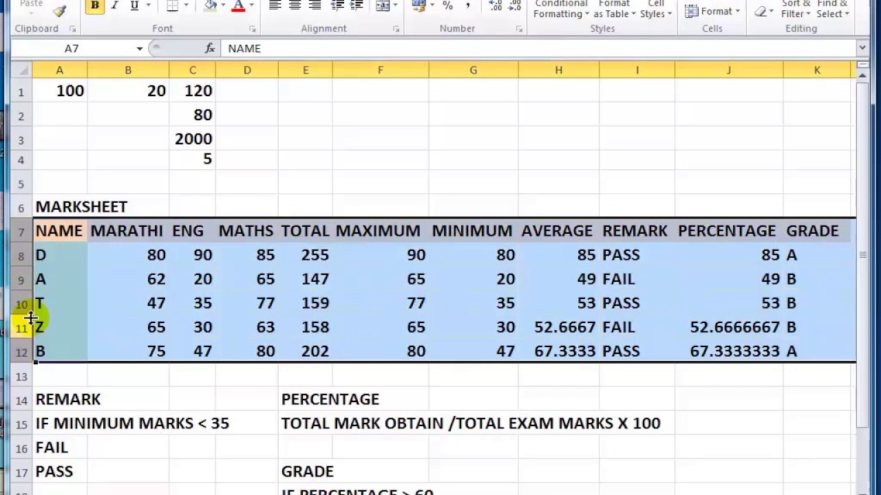 Basic computer course in marathi Lecture 34 excel