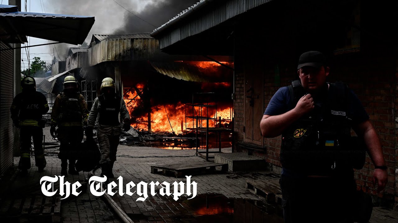 'Massive' Russian shelling destroys market in Sloviansk as several killed in Donetsk attacks
